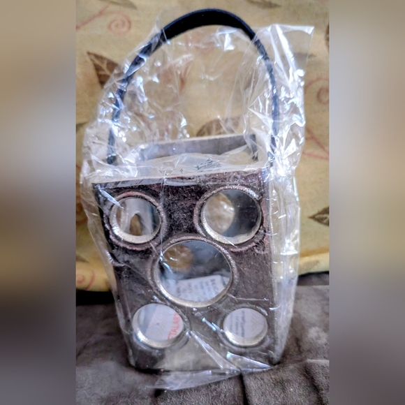 Handmade Aluminium Casted Silver Tea Light and Candle Holder - Hanging/Table Top - Picture 3 of 5